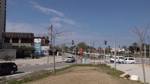 Hanassi Weizmann Blvd. Or Akiva Israel - Time Lapse Video stock 103306726