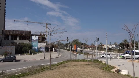Hanassi Weizmann Blvd. Or Akiva Israel Video stock 103307388