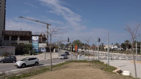 Hanassi Weizmann Blvd. Or Akiva Israel Stock Footage 103307502