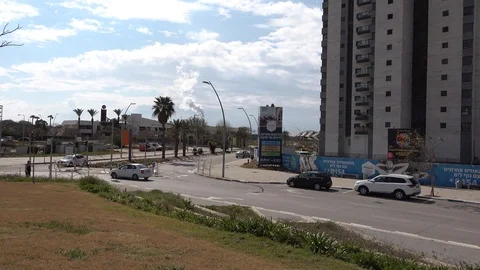 Hanassi Weizmann Blvd. Or Akiva Israel Stock Footage 103309230
