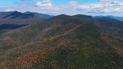 Hancock Notch aerial view in fall foliage, Lincoln, NH, USA Stock Footage 172048208