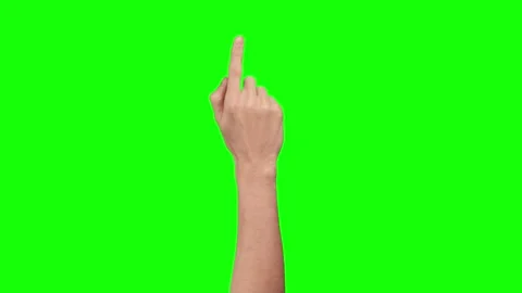 Hand 1 Finger Tap Hold on green screen background. 스톡 동영상 201218386