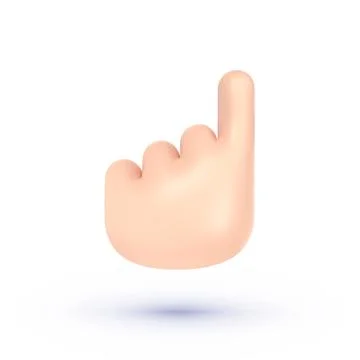 Hand 3d icon, great design for any purposes. Render hand greeting symbol. Vector Stock Illustration