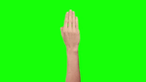 Hand 4 Finger Double Tap on green screen background 스톡 동영상 201218352