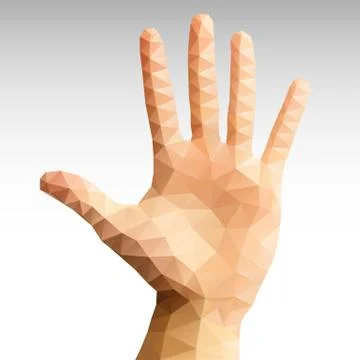 Hand Abstract polygonal Stock Illustration