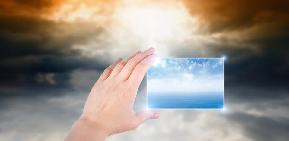 Hand with abstract smartphone Illustrazione stock