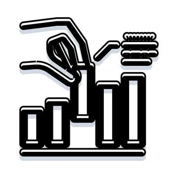 Hand adding or removing data from graph Stock Illustration