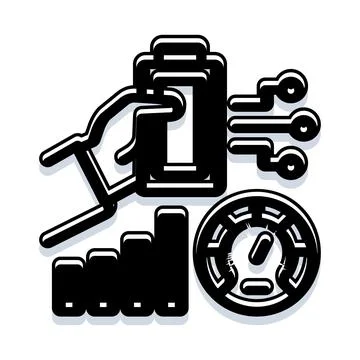 Hand adjusting battery power for optimized performance 스톡 일러스트