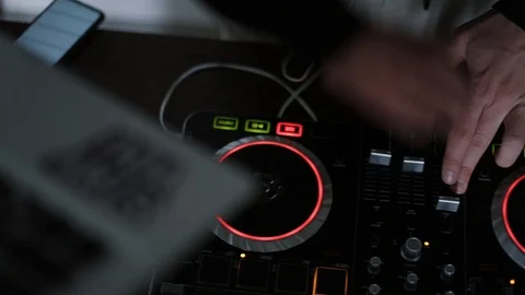 Hand Adjusting Equalizers Stock Footage 126989944