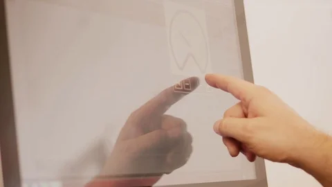 Hand adjusting graphical switch touching plus and minus sign Stock Footage 119409274