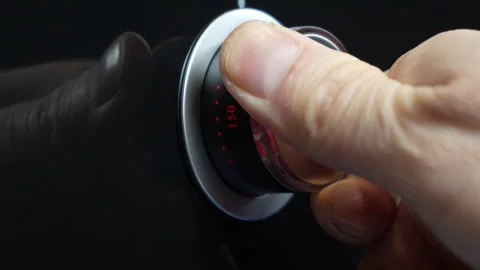 Hand Adjusting Oven Temperature Control Knob Stock Footage 305911850