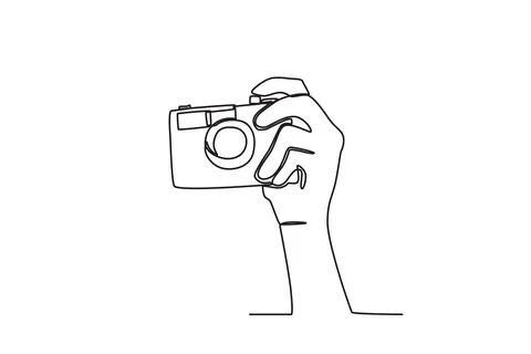 A hand adjusts the exposure of the camera Stock Illustration