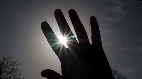 Hand against sun Stock Footage 49240672