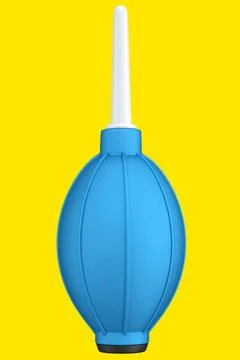 Hand air blower bulb for camera isolated on yellow background. Stock Illustration