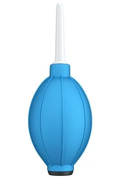 Hand air blower bulb for camera isolated on white background. Illustrazione stock
