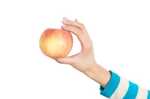 Hand and apple Stock Photos