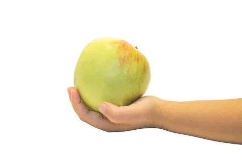 Hand and an apple Foto stock