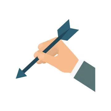 Hand and arrow icon. Solution design. Vector graphic Stock Illustration