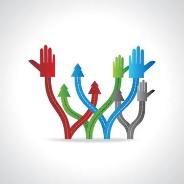 Hand and arrow Stock Illustration