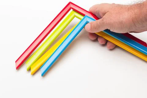 Hand and basic colour range Stock Photos