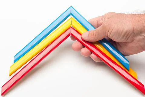 Hand and basic colour range Foto stock