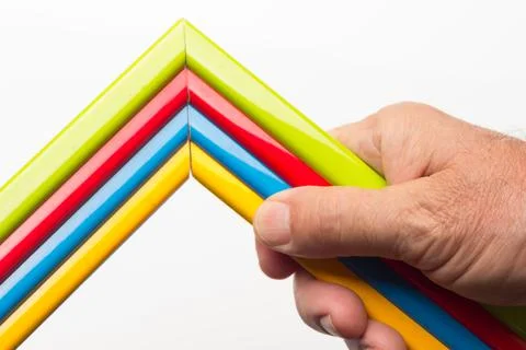 Hand and basic colour range Stock Photos