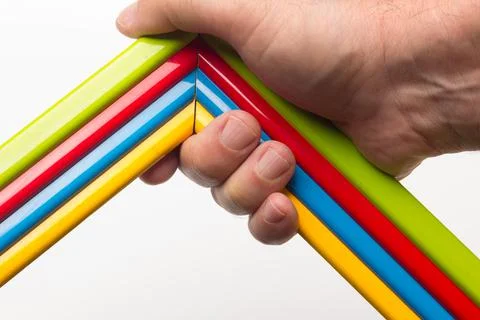 Hand and basic colour range Stock Photos