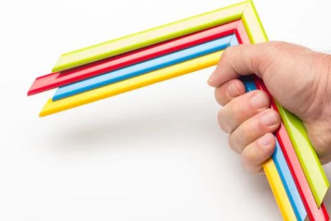 Hand and basic colour range Stock Photos