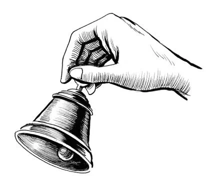 Hand and bell Stock Illustration