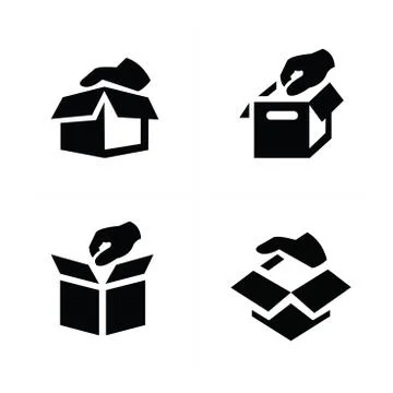 Hand and box icon design Stock Illustration