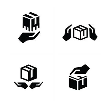 Hand and box icon Stock Illustration
