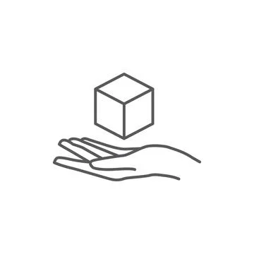 Hand and box icon vector Stock Illustration
