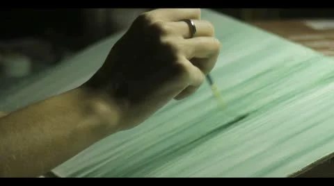 Hand and Brush Stock Footage 10709249