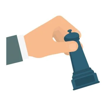 Hand and chess icon. Solution design. Vector graphic Stockillustratie