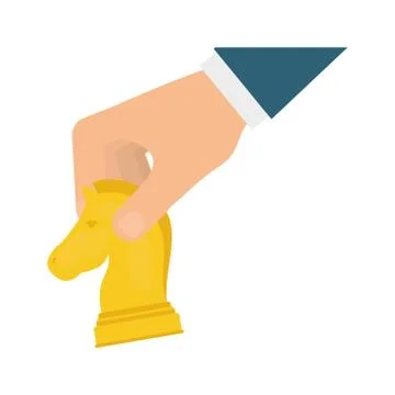 Hand and chess icon. Solution design. Vector graphic 스톡 일러스트