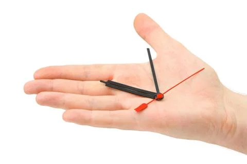 Hand and clock pointers Stock Photos