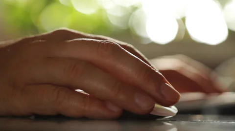 Hand and Computer mouse Stock Footage 35918767