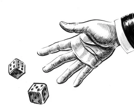Hand and dice Stock Illustration