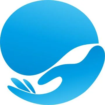 Hand and drop, wellness, logo Stock Illustration