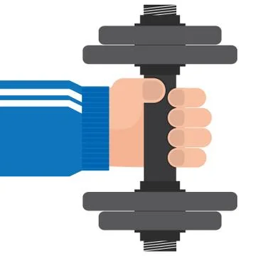 Hand and dumbbell Illustrazione stock