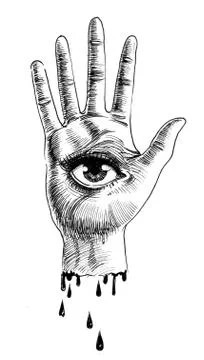 Hand and eye Stock Illustration