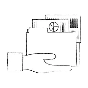 Hand and folder with documents files Stock Illustration