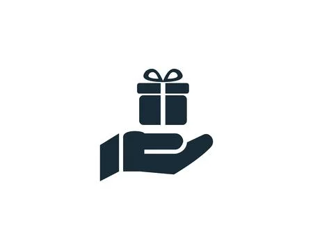Hand and Gift Box Icon Vector Logo Template Illustration Design Stock Illustration