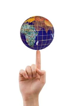 Hand and globe Stock Photos