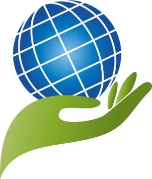 Hand and globe, planet, nature, logo Stock Illustration