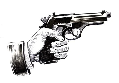 Hand and gun Illustrazione stock