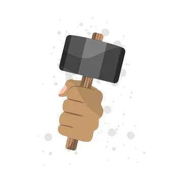 Hand and hammer. Stock Illustration