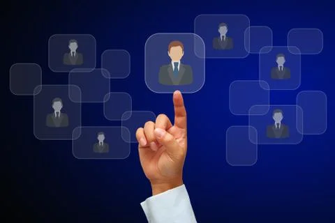Hand and human icon button Stock Photos