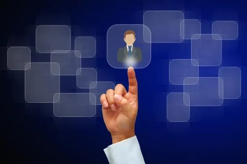 Hand and human icon button Stock Photos