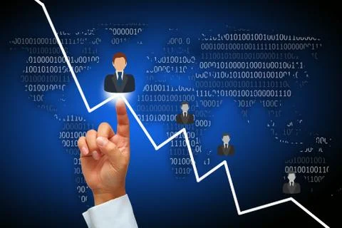 Hand and human icon button Stock Photos